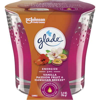 Glade 2 In 1 Vanilla Passionfruit & Hawaiian Breeze Candle 96g
