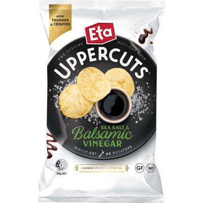 Eta Uppercuts Sea Salt & Balsamic Vinegar Potato Chips 140g