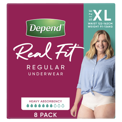 Depend Real Fit  Incontinence Underwear Regular Women Extra Large 8pk