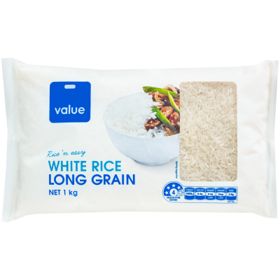 Value White Long Grain Rice 1kg