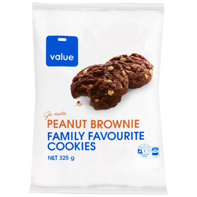 Value Peanut Brownie Family Favourite Cookies 325g