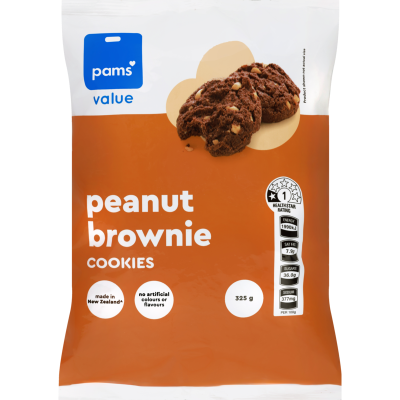 Pams Value Peanut Brownie Cookies 325g