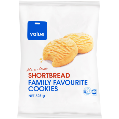 Value Shortbread Family Favourite Cookies 325g