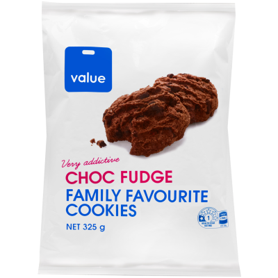 Value Choc Fudge Family Favourite Cookies 325g