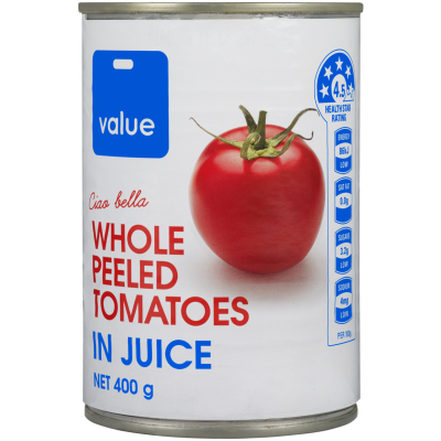 Value Whole Peeled Tomatoes 400g