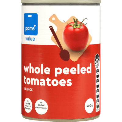 Pams Value Whole Peeled Tomatoes In Juice 400g