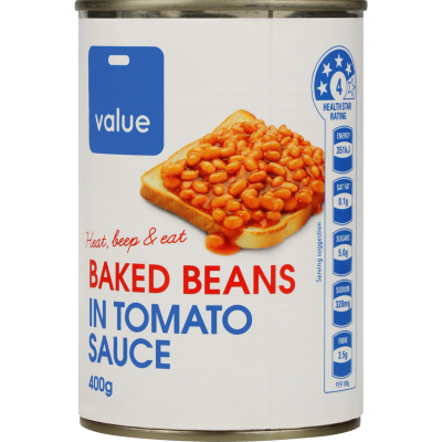 Value Baked Beans In Tomato Sauce 410g