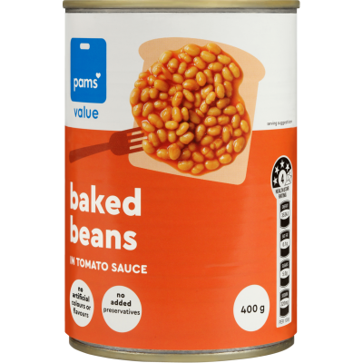 Pams Value Baked Beans In Tomato Sauce 400g