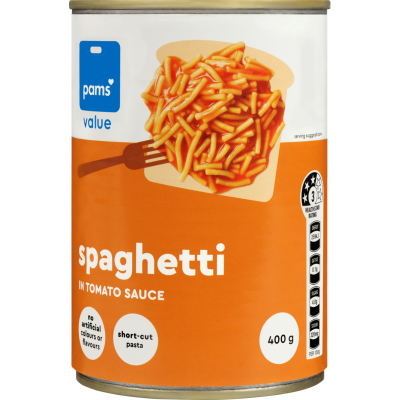 Pams Value Spaghetti In Tomato Sauce 400g