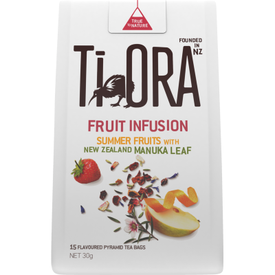 Ti Ora Fruit Infusion Summer Fruits With New Zealand Manuka Leaf Pyramid Tea Bags 15pk