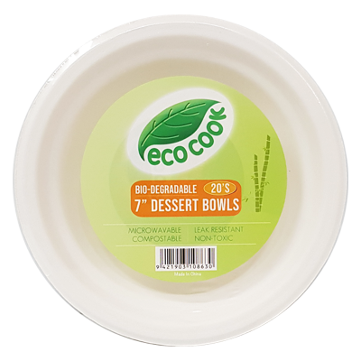 Eco Cook Bio-Degradable 7'' Dessert Bowls 20pk