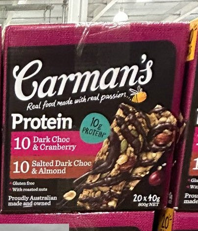 CARMAN'S GOURMET PROTEIN BARS 20 X 40G