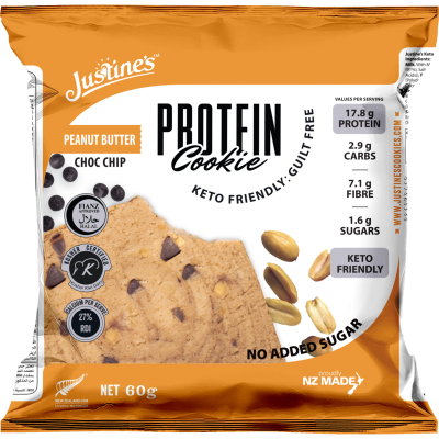 Justine's Peanut Butter Choc Chip Protein Cookies 60g