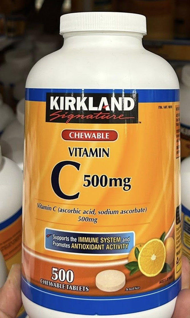 KIRKLAND SIGNATURE VITAMIN C 500MG 500 CHEWABLE TABLETS