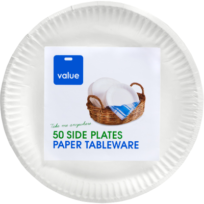 Pams Value Paper Side Plates 7inch 50pk