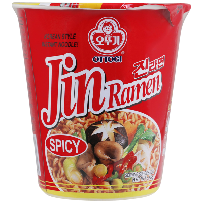 Ottogi Jin Ramen Spicy Hot Noodles 65g