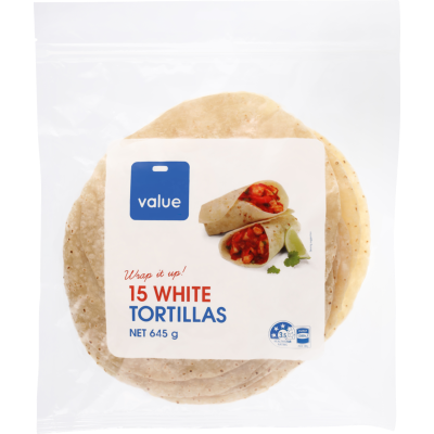 Value White Tortillas 645g