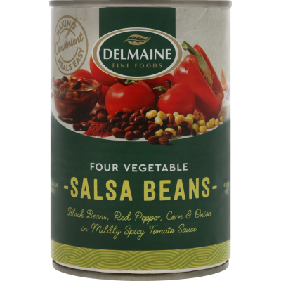 Delmaine Four Vegetable Salsa Beans 400g