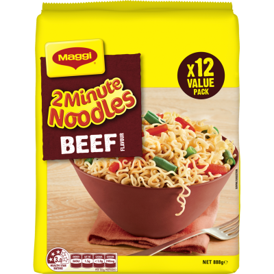 Maggi Beef 2 Minute Noodles 12pk