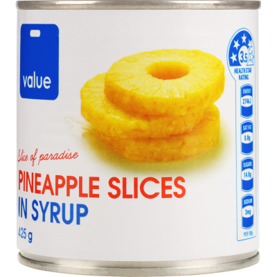 Value Sliced In Syrup Pineapple 425g