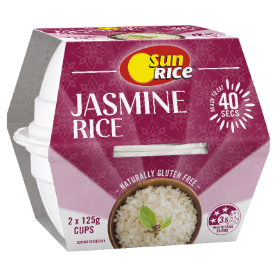 SunRice Jasmine Rice Quick Cups 2 x 125g