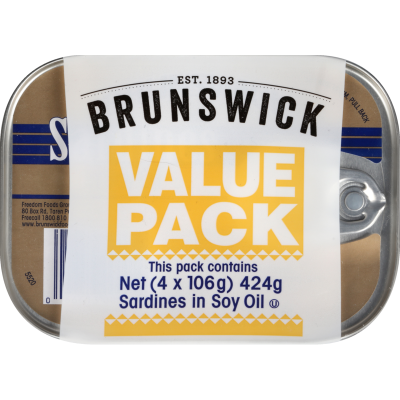 Brunswick Sardines In Soy Oil 4 x 106g