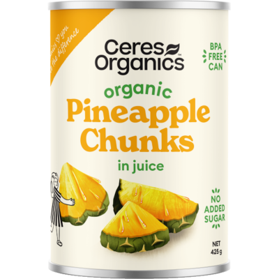 Ceres Organics Organic Pineapple Chunks In Juice 425g