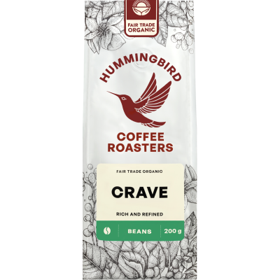 Hummingbird Crave Organic Fair Trade Coffee Beans 200g