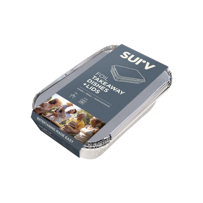 Surv Foil Takeaway Dishes & Lids Small 6pk