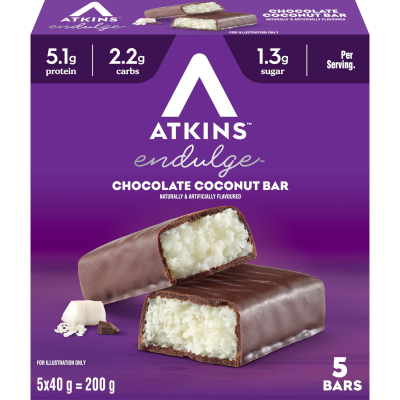 Atkins Endulge Chocolate Coconut Bars 5 x 40g