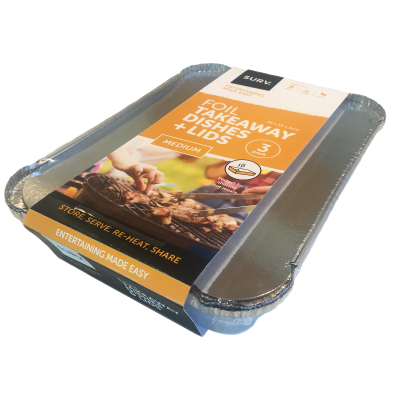 Surv Foil Takeaway Dishes + Lids ea