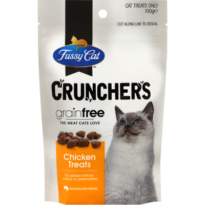 Fussy Cat Crunchers Grainfree Chicken Cat Treats 100g