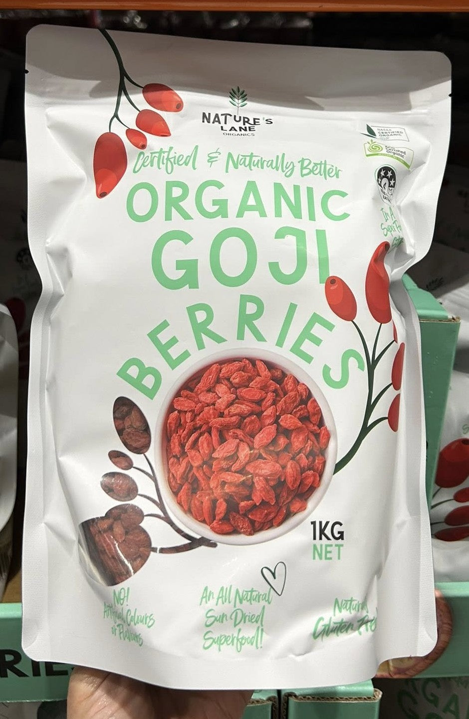 NATURES LANE ORGANIC GOJI BERRIES 1KG
