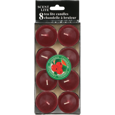 Golden Glow Candles Cranberry Scented Tealights 8pk
