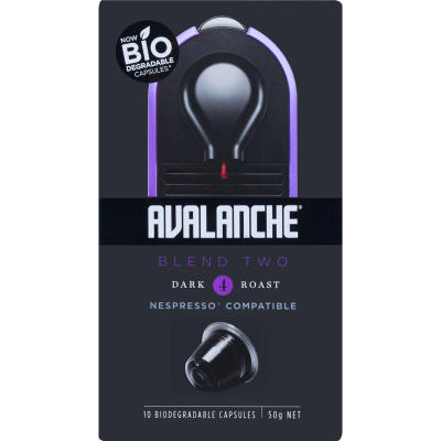 Avalanche Blend Two Dark 4 Roast Coffee Capsules 10 x 5g