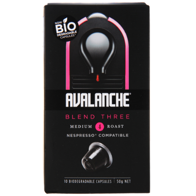 Avalanche Blend Three Medium Roast Capsules 10 x 5g