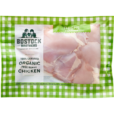 Bostock Brothers 100% Certified Organic Free Range Boneless Chicken Thighs kg