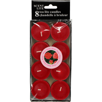 Golden Glow Candles Rose Tealights 8pk