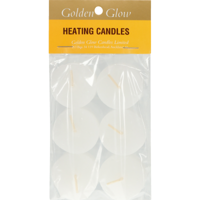 Golden Glow Candles White Candles 6pk