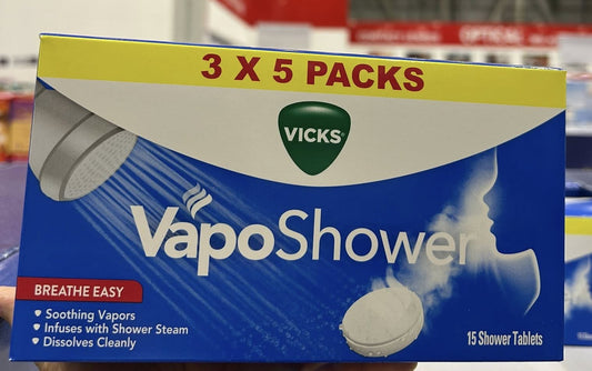 Vicks VapoShower 3 X 5 PACKS 15 Shower Tablets