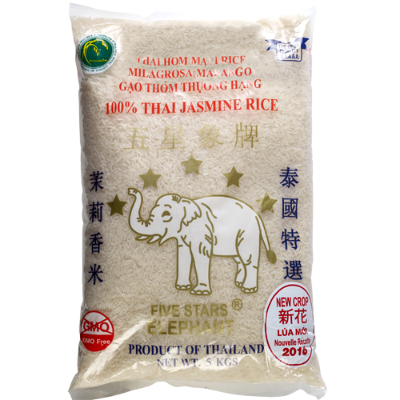 Five Stars Elephant Jasmine Rice 5kg – GoPotatoes