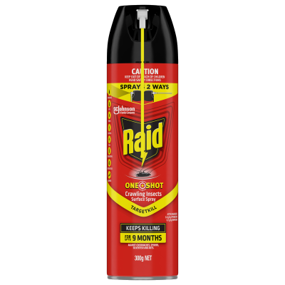 Raid One Shot Target Kill Crawling Insects Surface Spray g