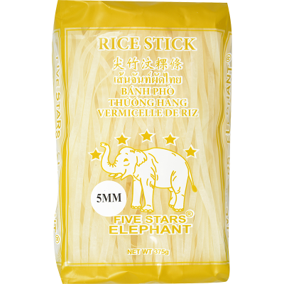 Five Stars Elephant Rice Sticks 5mm 375g