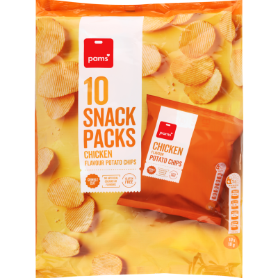 Pams Chicken Flavour Potato Chips Multipack 10pk