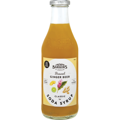 Barker's Lite Brewed Ginger Beer Fruit Syrup 710ml