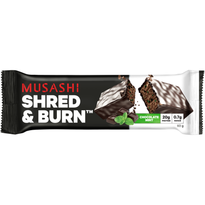 Musashi Chocolate Mint Flvour Flavour Shred & Burn Bar 60g