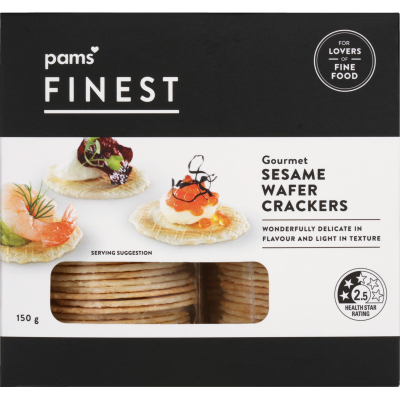 Pams Finest Gourmet Sesame Wafer Crackers 150g