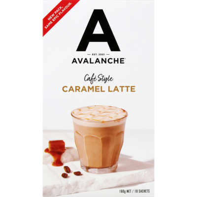 Avalanche Cafe Style Caramel Latte Coffee Sticks 10 x 16g