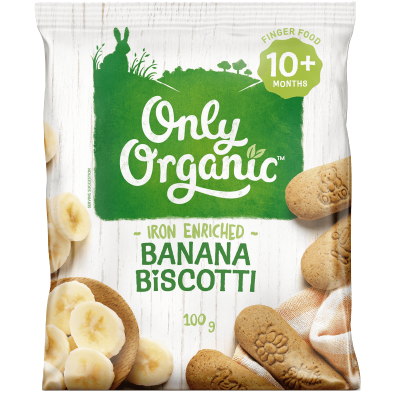 Only Organic Banana Biscotti 10+ Months 100g