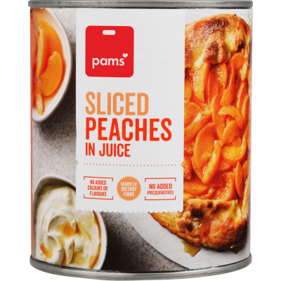 Pams Sliced Peaches In Juice 820g